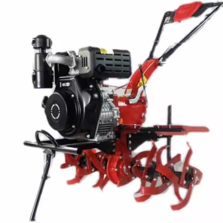 Cultivator Tiller Plower Agriculture Machinery Mini tiller 186F engine for Ploughing Heavy-Duty 16HP Mini Power Tiller Cultivator (186F 4-Stroke Petrol) + Trenching/Ridging/Rotary Weeding Attachments + Solid Rubber Tyres – 1200mm Working Width