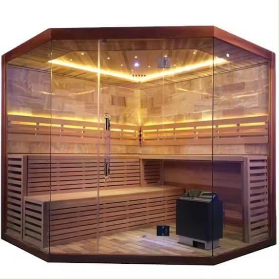 Sauna Room Solid Wood Red Cedar Hemlock Steam Sauna Room For Relax