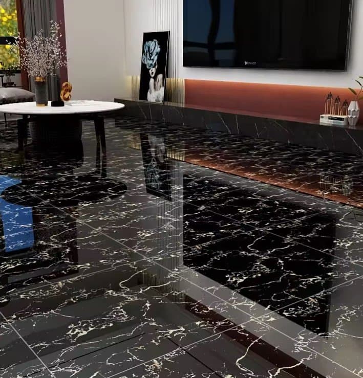 Tiles Marble Porcelain Floor Tile Black Colors 60cm By 60cm Polished Stone Tiles