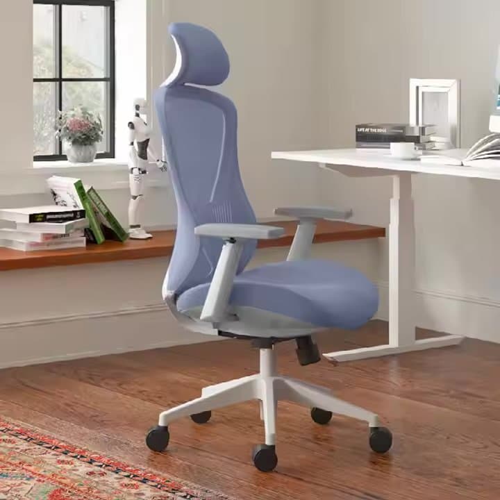 Chair- Blue Mesh Fabric Office Chair