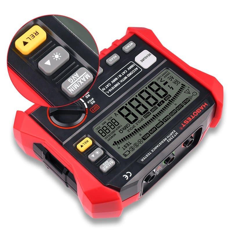 Multifunction Earth Ground Resistance Tester Earth Resistance Meter with Analog Bar Display