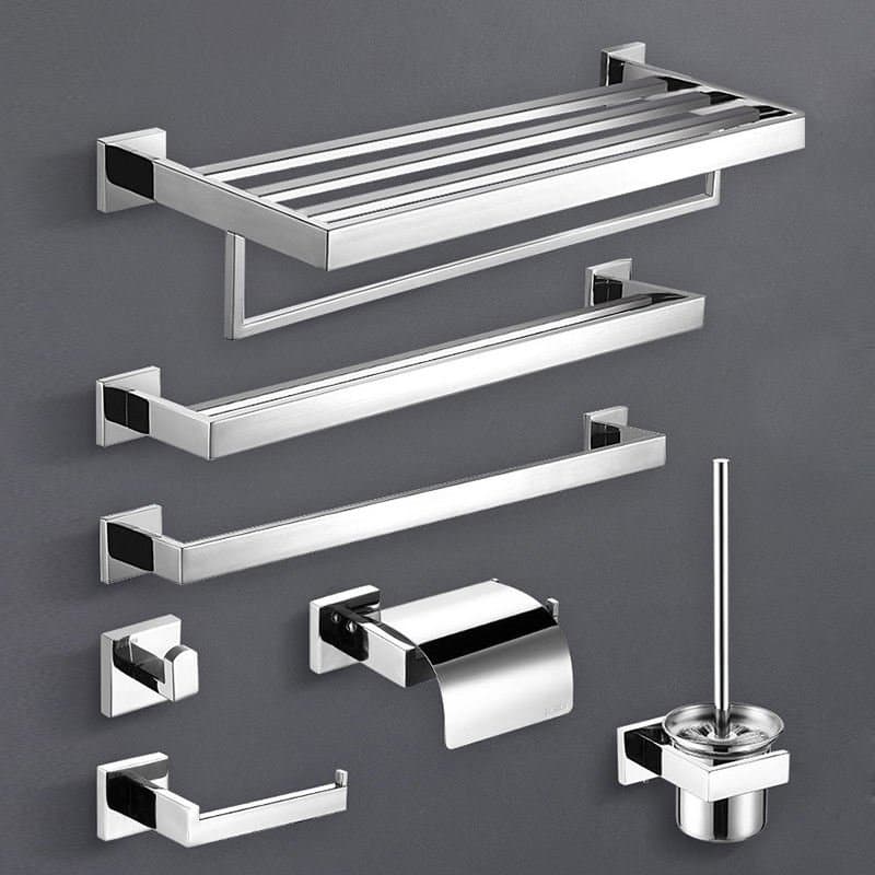 Towel Bar Set: Hotel Bathroom Robe Hook Towel Bar Set Wall-Mounted