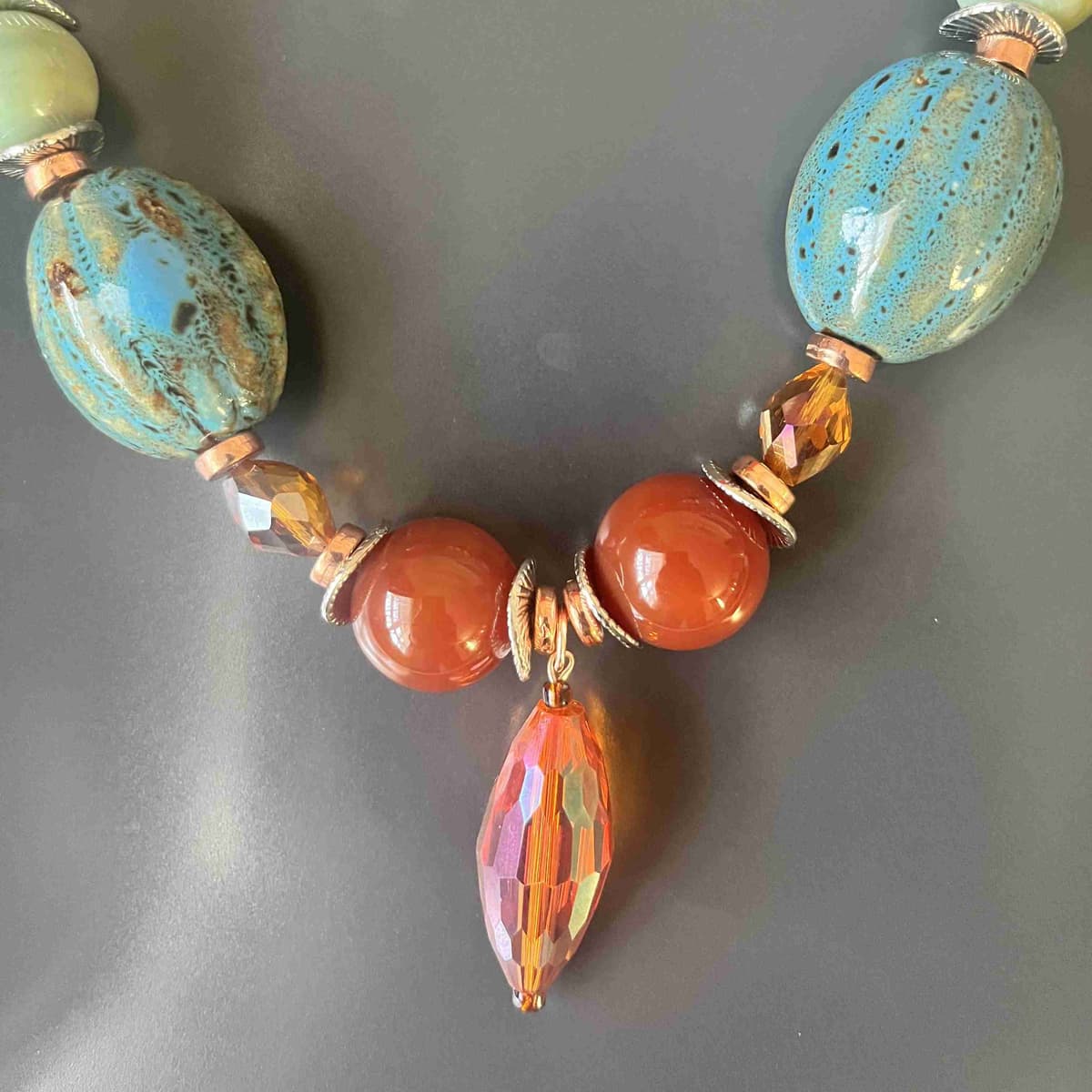 Handmade Fashion Gem Beaded Necklace