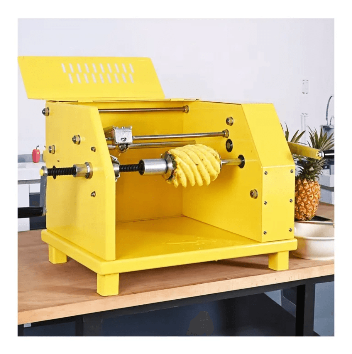 Manual Hand Operated Pineapple Peeler – Durable Carbon Steel Fruit & Vegetable Peeling Machine