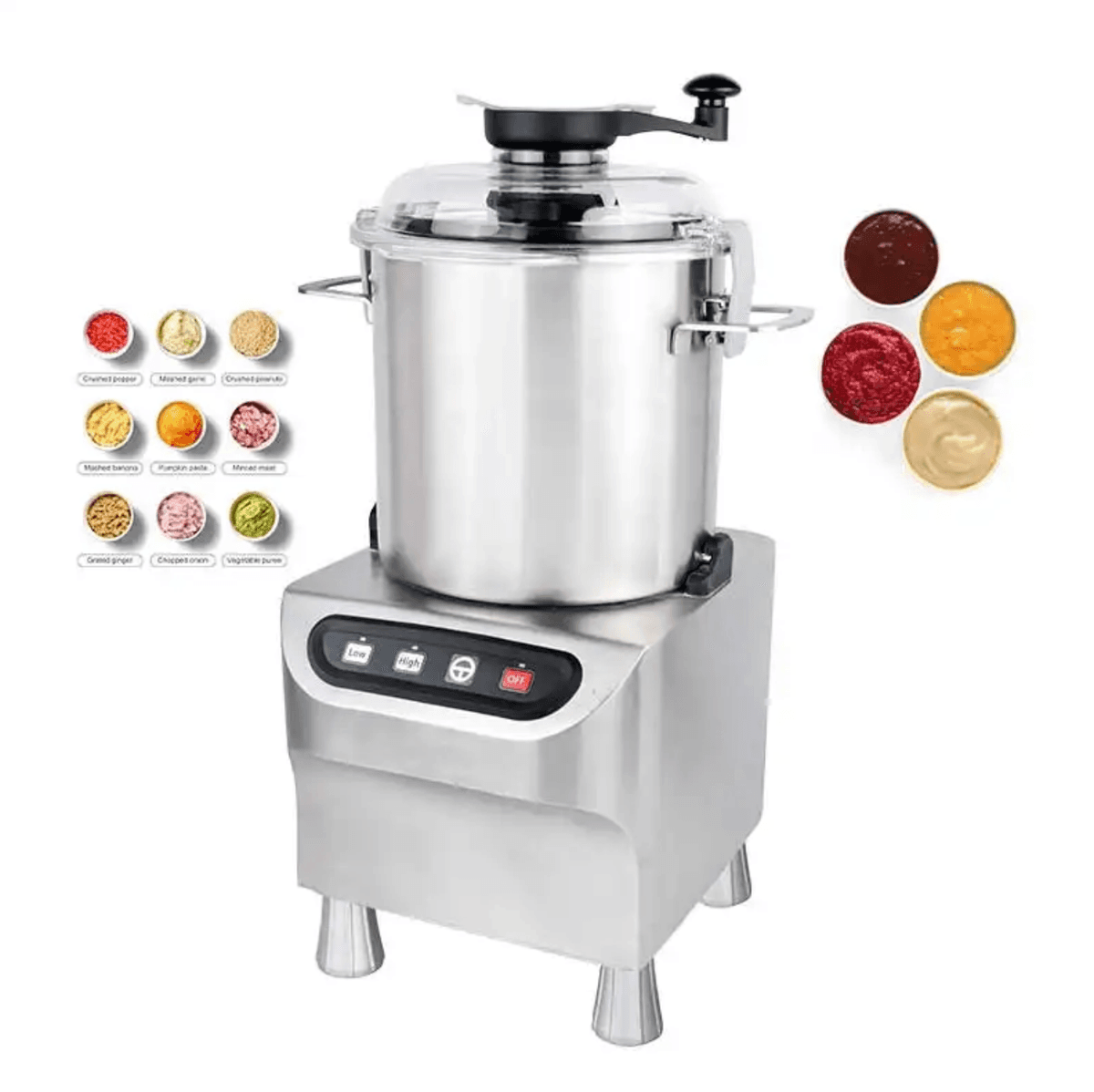 Commercial Electric Food Chopper Cutter Mixer – 5L/8L/12L/18L | 1500W Stainless Steel Food Processor | High-Speed Vegetable, Meat & Garlic Masher