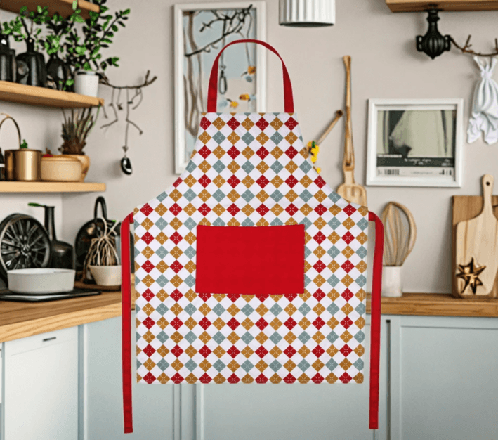 Fashion Medieval Cotton Linen Cooking Kitchen Aprons for Women with Flower Print