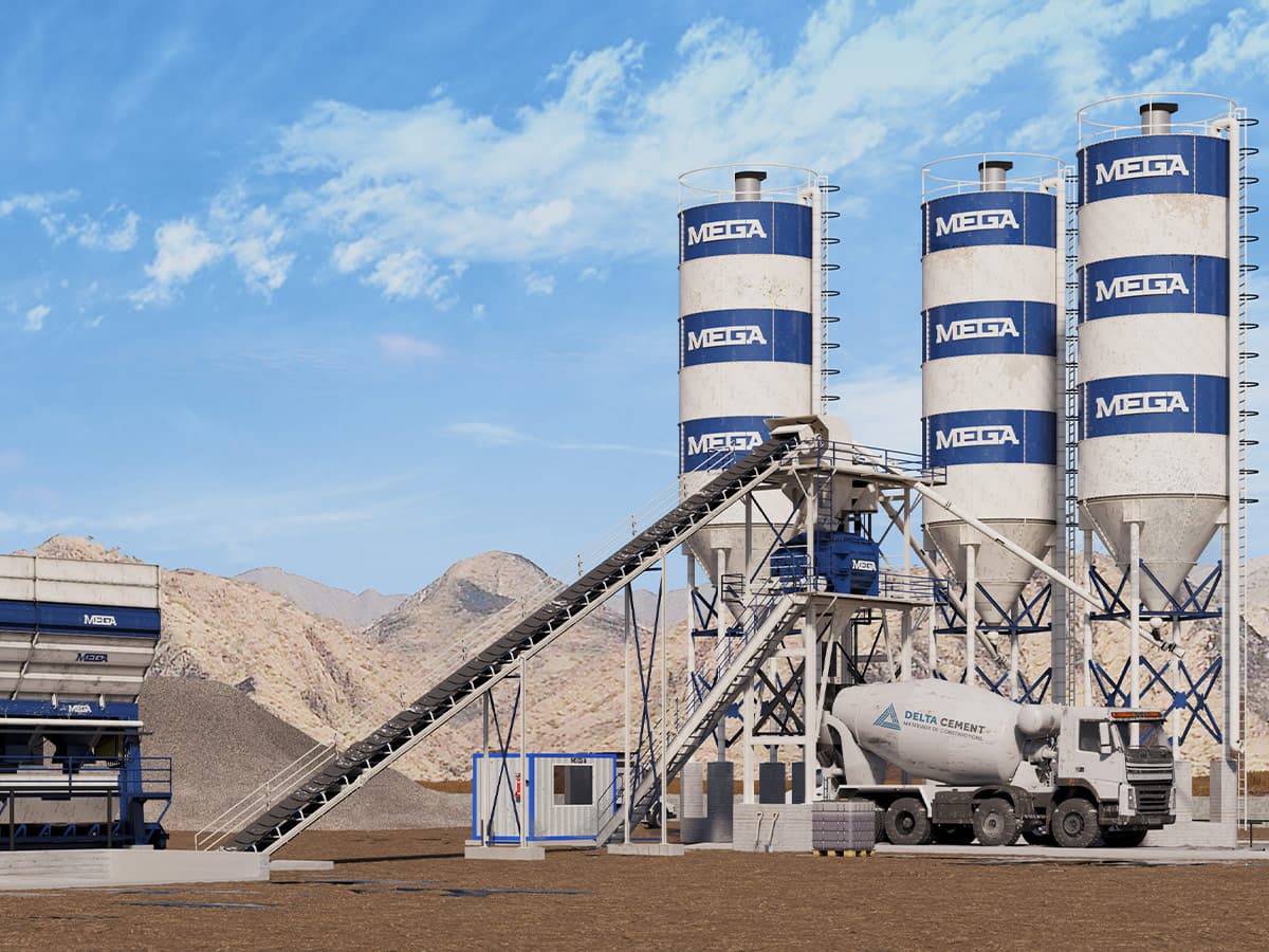CONCRETE BATCHING PLANT 90 m3 - TWINSHAFT MIXER (ITALIAN)