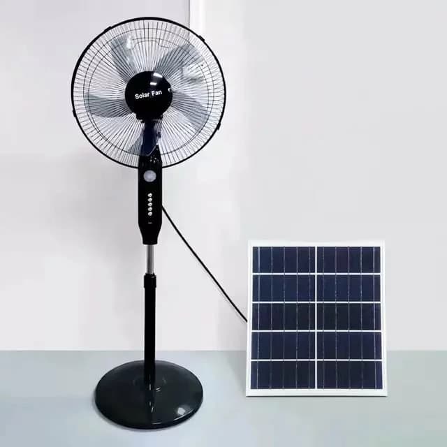 🔆 16-Inch Rechargeable Solar Standing Fan | With Solar Panel | Best Price in Ghana