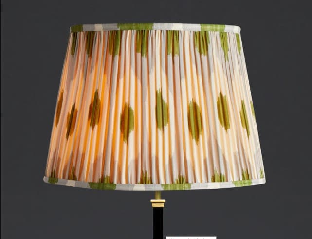 40cm straight empire shade in grey green egg & spoon silk ikat