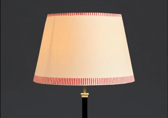 35cm straight empire shade in scarlet stitches hand painted card