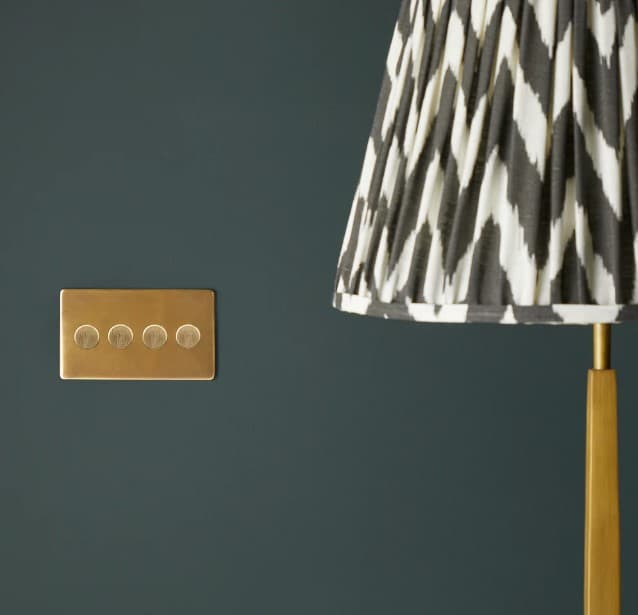 Four gang 2 way Florence dimmer switching brass