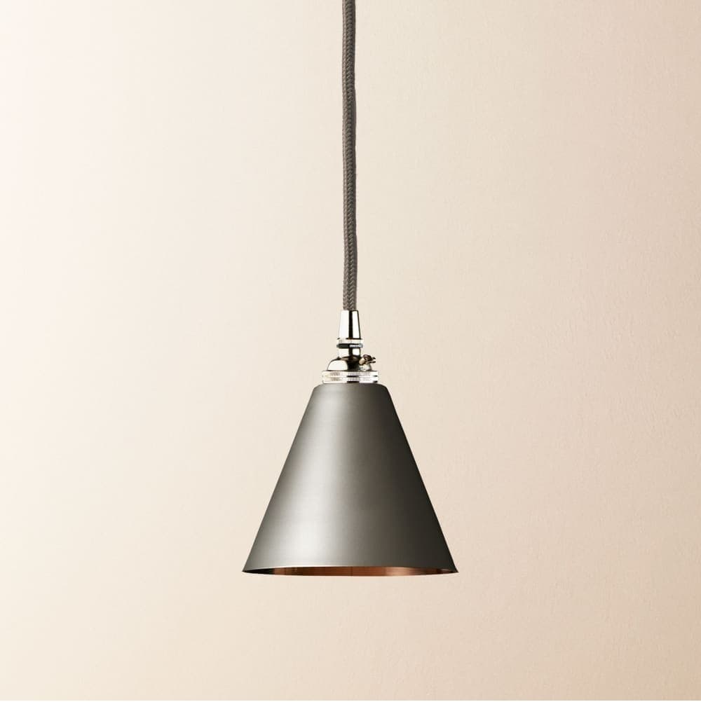 Stanlette Pendant Shade in Gunmetal with Copper Interior