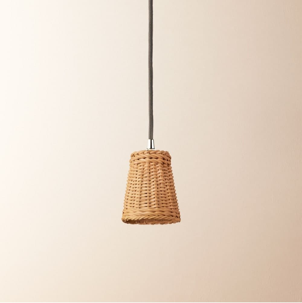 9.5cm Tall Tapered Pendant Shade in Natural Rattan