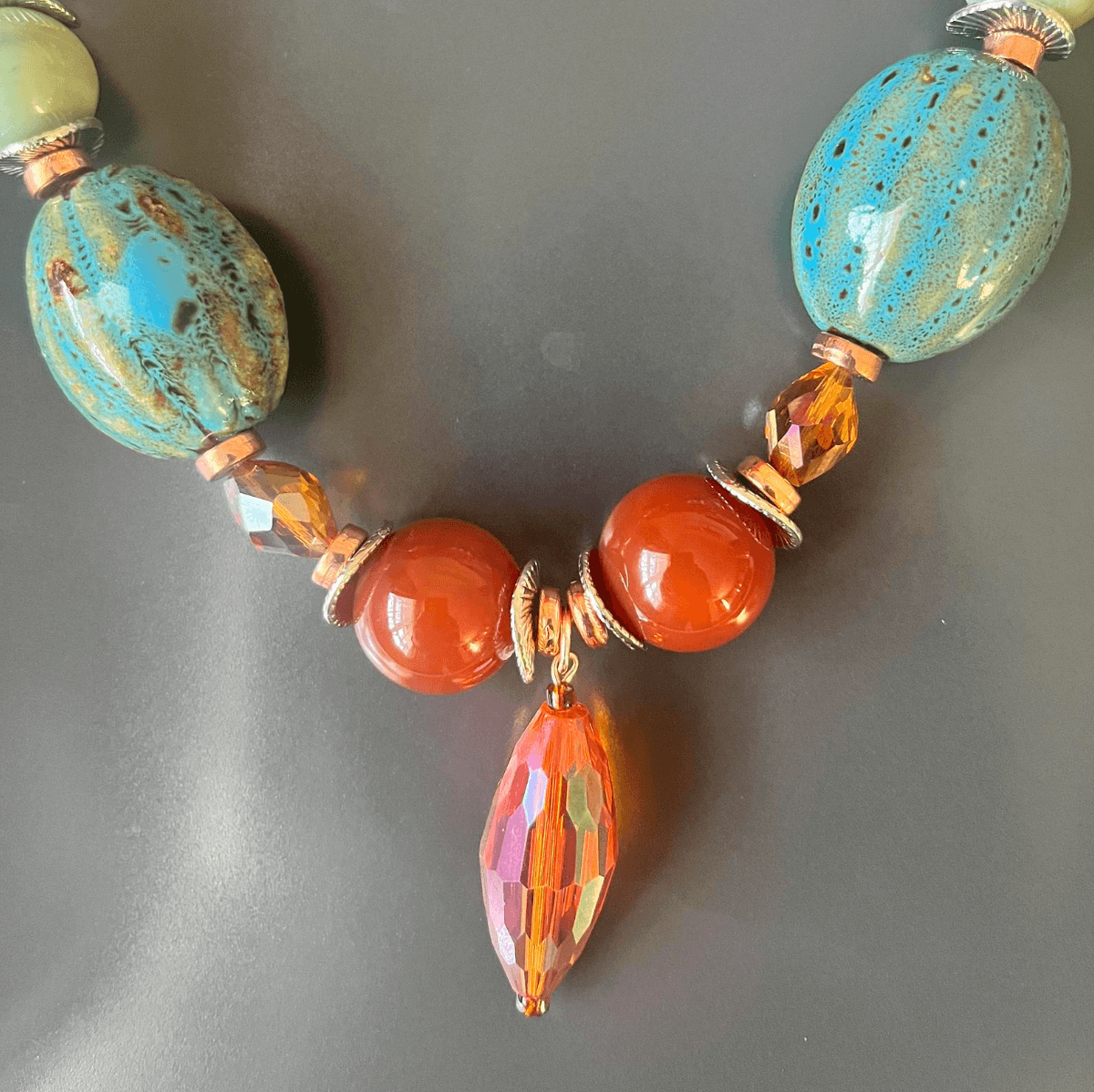 Beaded Gem Necklace Handmade Fashion Necklace
