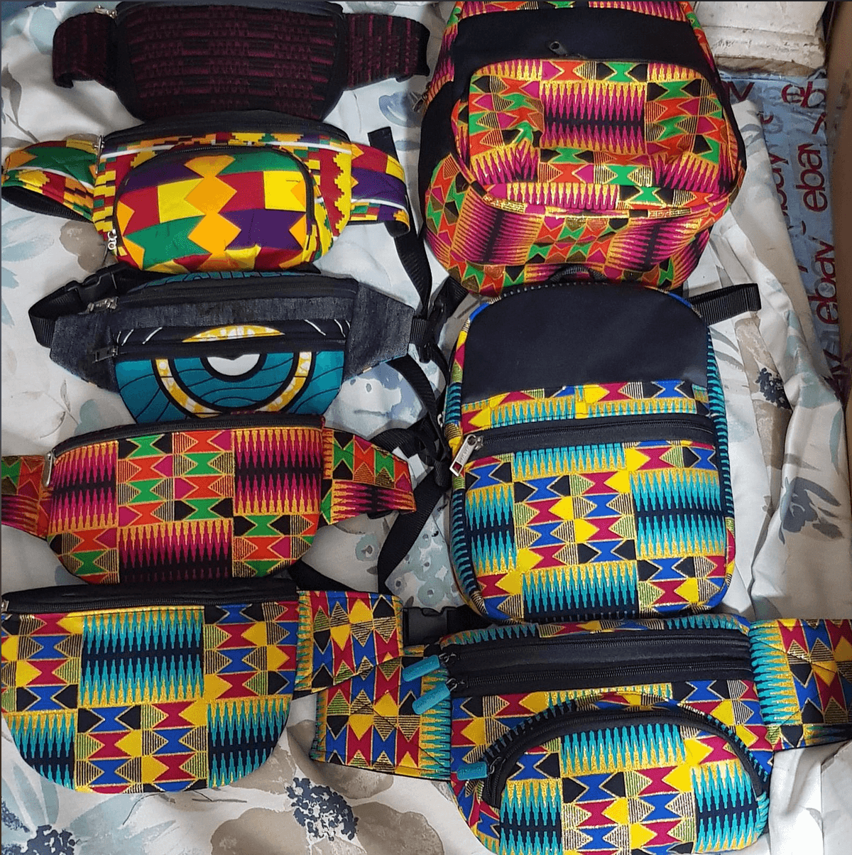 African print - Bag Backpack Fabric Unisex Bag Rucksack School Bags