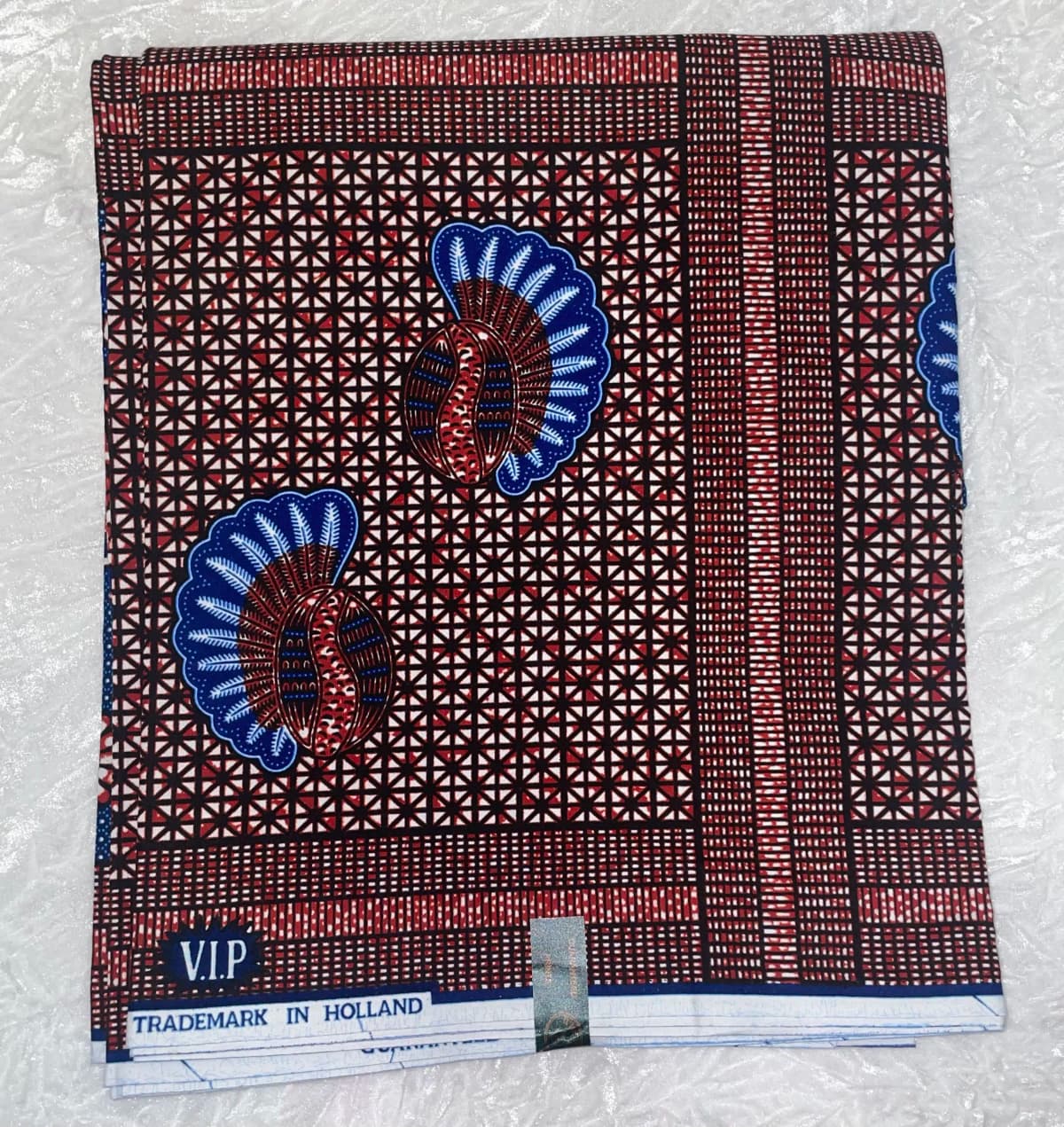 African Ankara Brown Multi Abstract Bird 6 Yards VIP Fabric