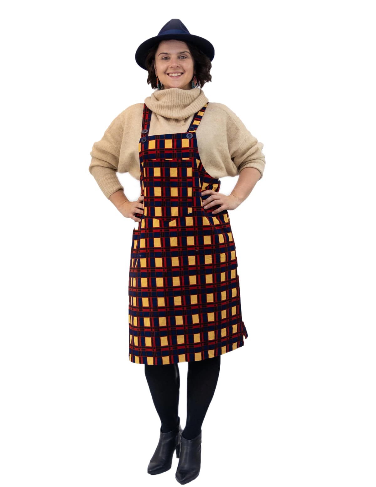 Latasha African Kente Print Pinafore Dress