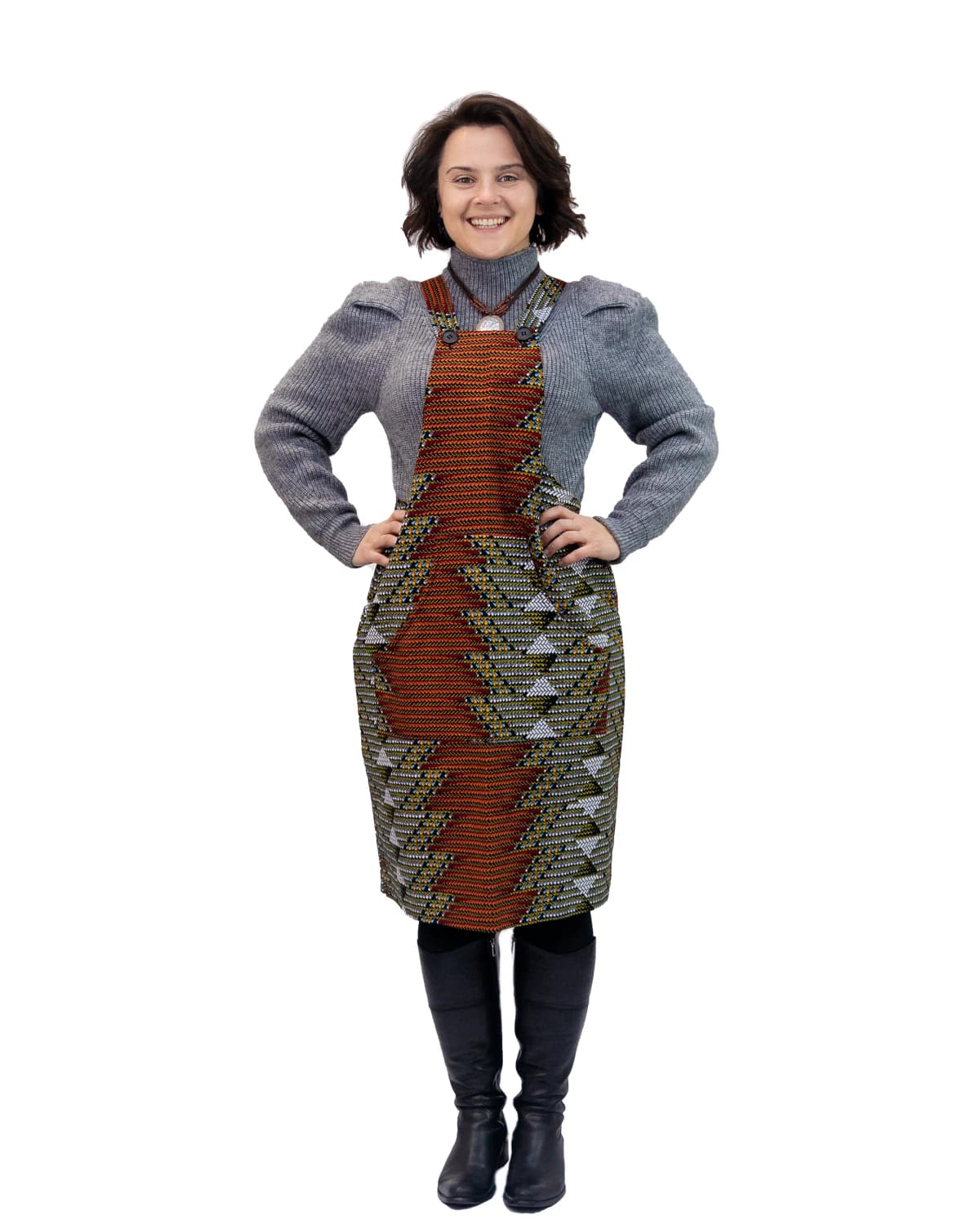 Larista African Kente Print Pinafore Dress