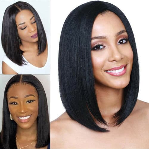 Women Short Straight Hair Bob Wig Natural Anime Full Wigs Cosplay Party Costume`