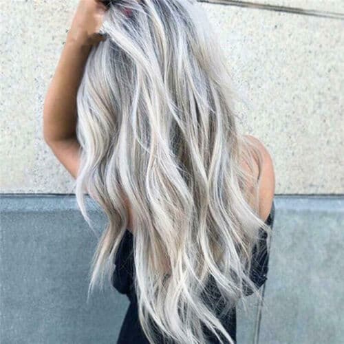 28" Women Ombre Blonde Long Curly Wigs Ladies Natural Wavy Hair Cosplay Wig