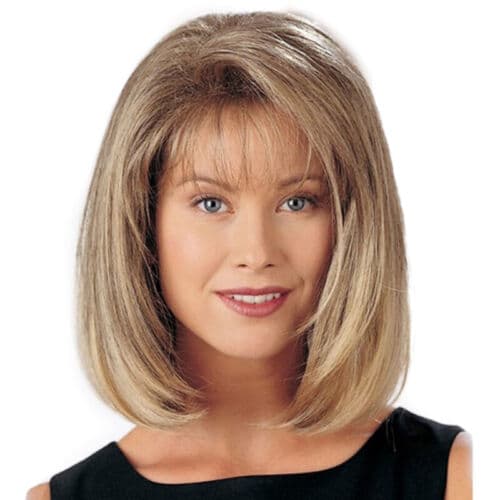 Women Golden Blonde Straight Hair Shoulder Short Wigs Bob Ladies Wig Cosplay