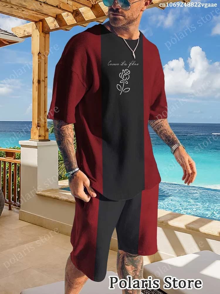 Gentleman Style Men T Shirt Set 2 Pieces Tracksuits Oversized Casual Summer Male Outfits Shorts Sport Suit Camisetas Ropa Hombre