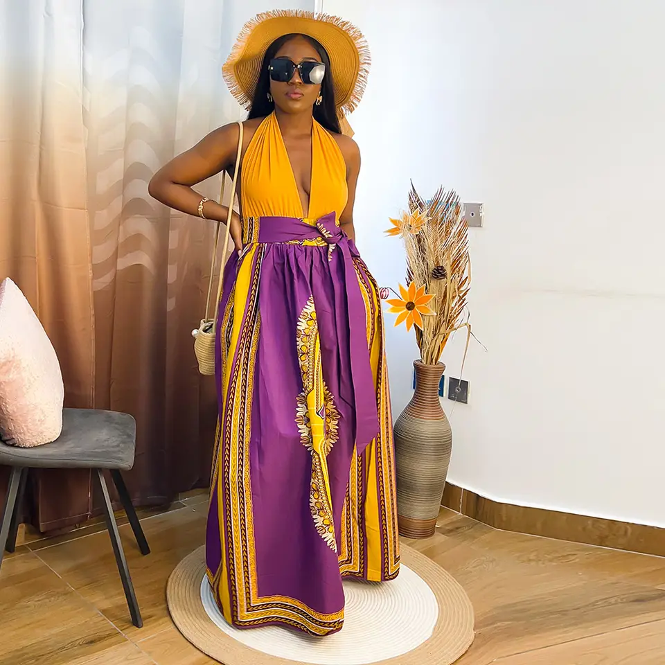 High Quality African Maxi Skirt Traditional Dashiki Print Women 100% Cotton Wax Long African Skirts Wholesale African Clothing