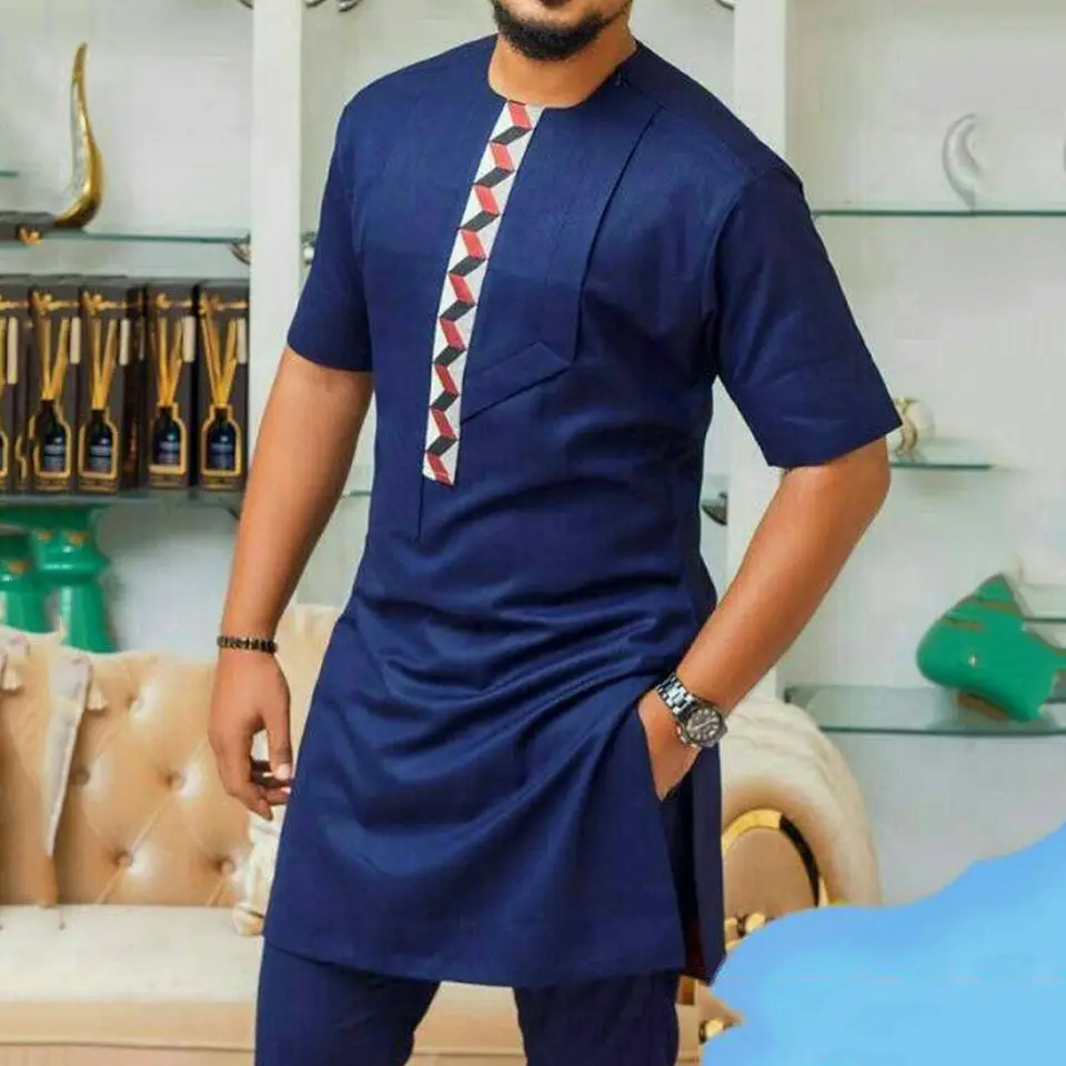 Dashiki Traditional Blooms Green Dashiki Outfit Caftan Styles Plus Size Men's African Men Clothing Shirt Design 2023