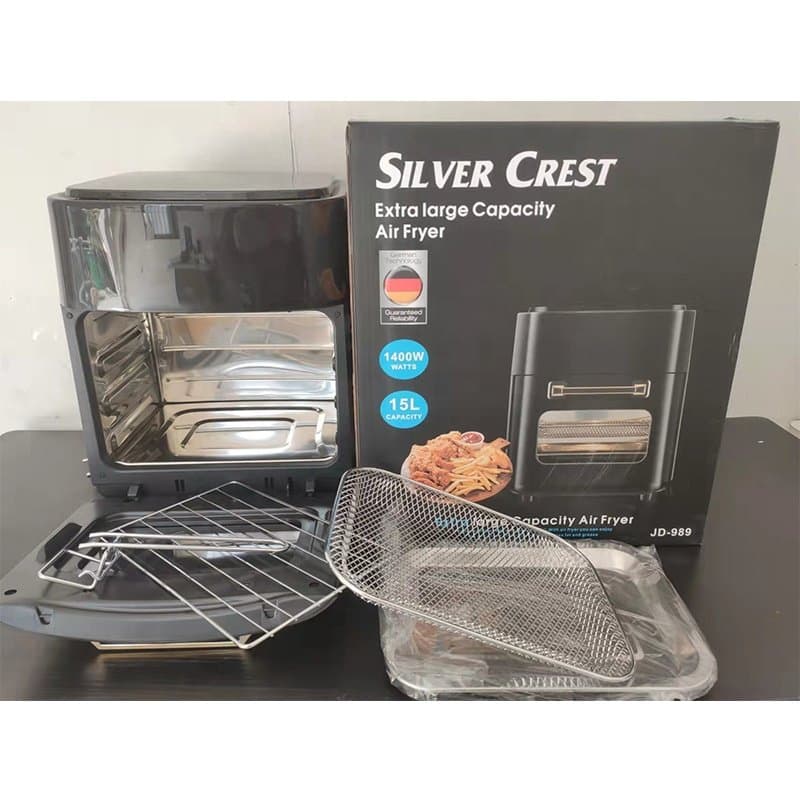 Air Fryer Silver Crest Extra Large Capacity 15l Commercial Airfryer electric deep fryers 3 layers big capacity Air fryer oven for big family