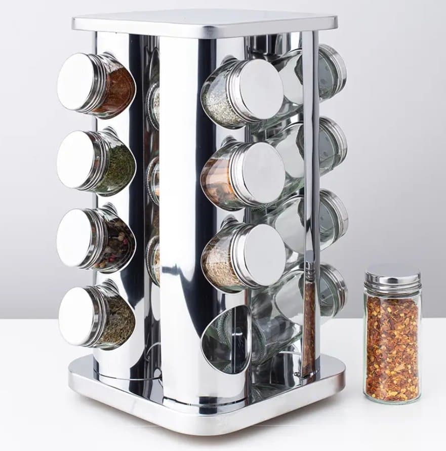 Rotating Spice Rack Kitchen Jars Organiser