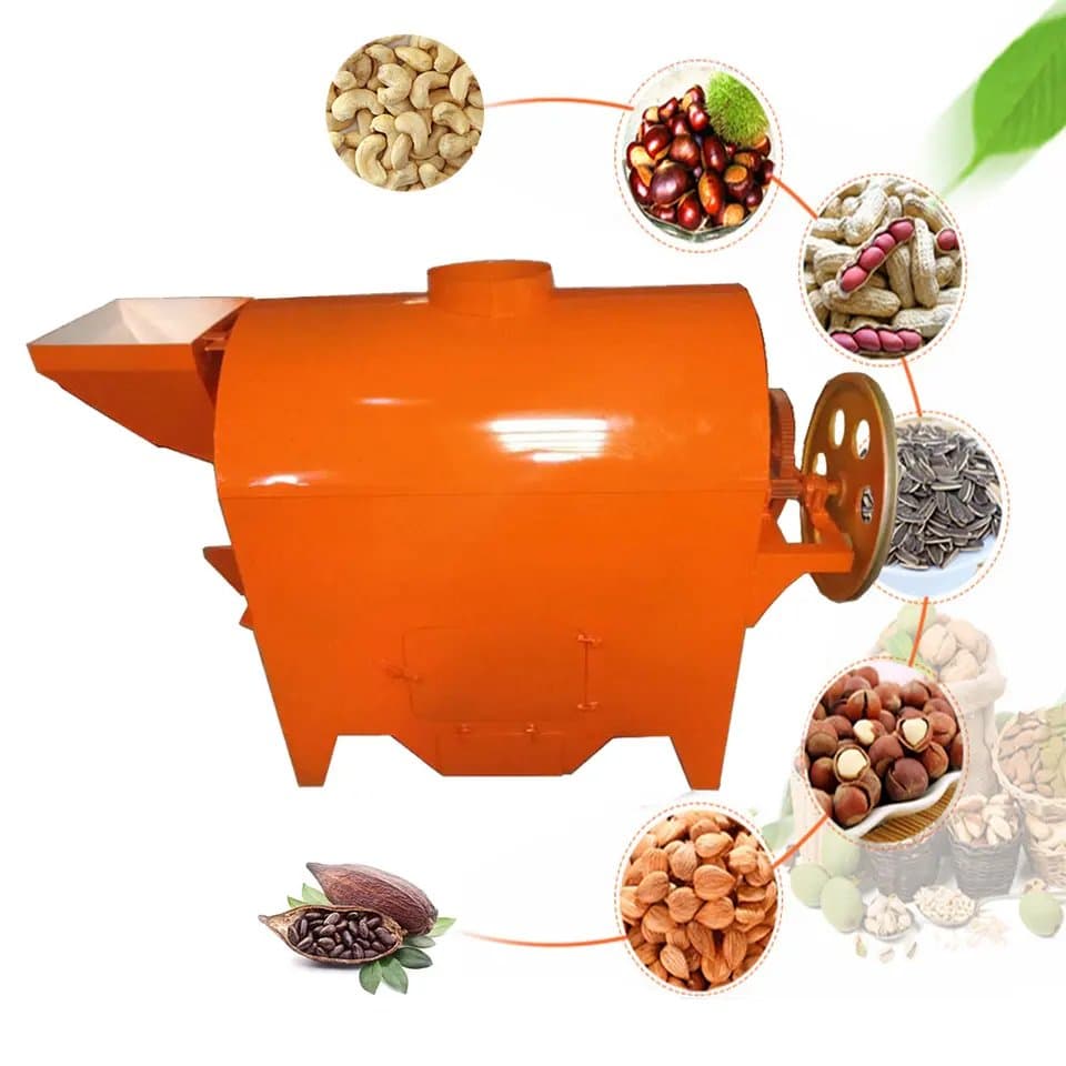 Automatic charcoal nuts seeds roaster/gas peanut soybean coffee bean roasting Machine