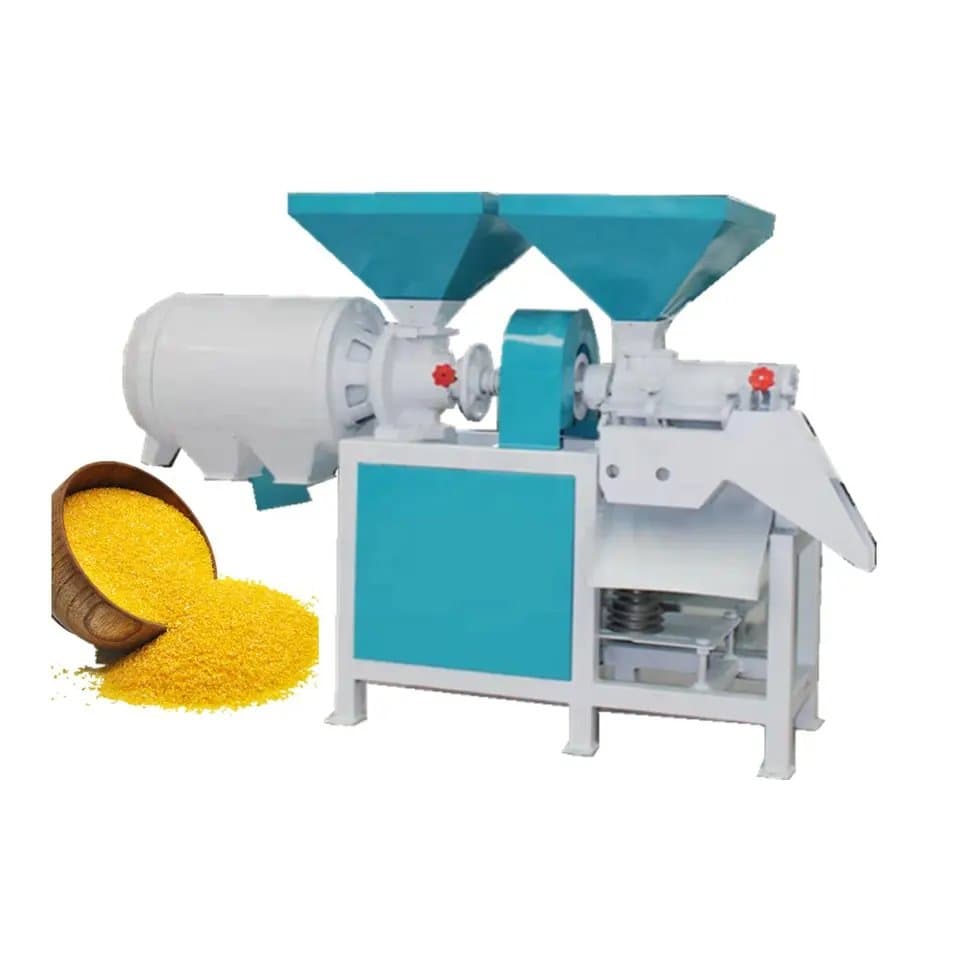 Corn Peeling and Grits Milling Machine for , Maize, Millet & Sorghum – All-in-One Diesel Grain Processing Plant 200–300kg/h