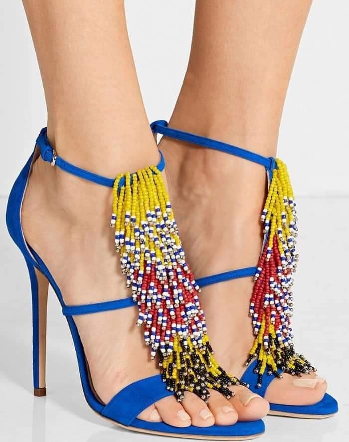 Ladies Shoes Open Toe High Heels With Beads African Sandal For Women