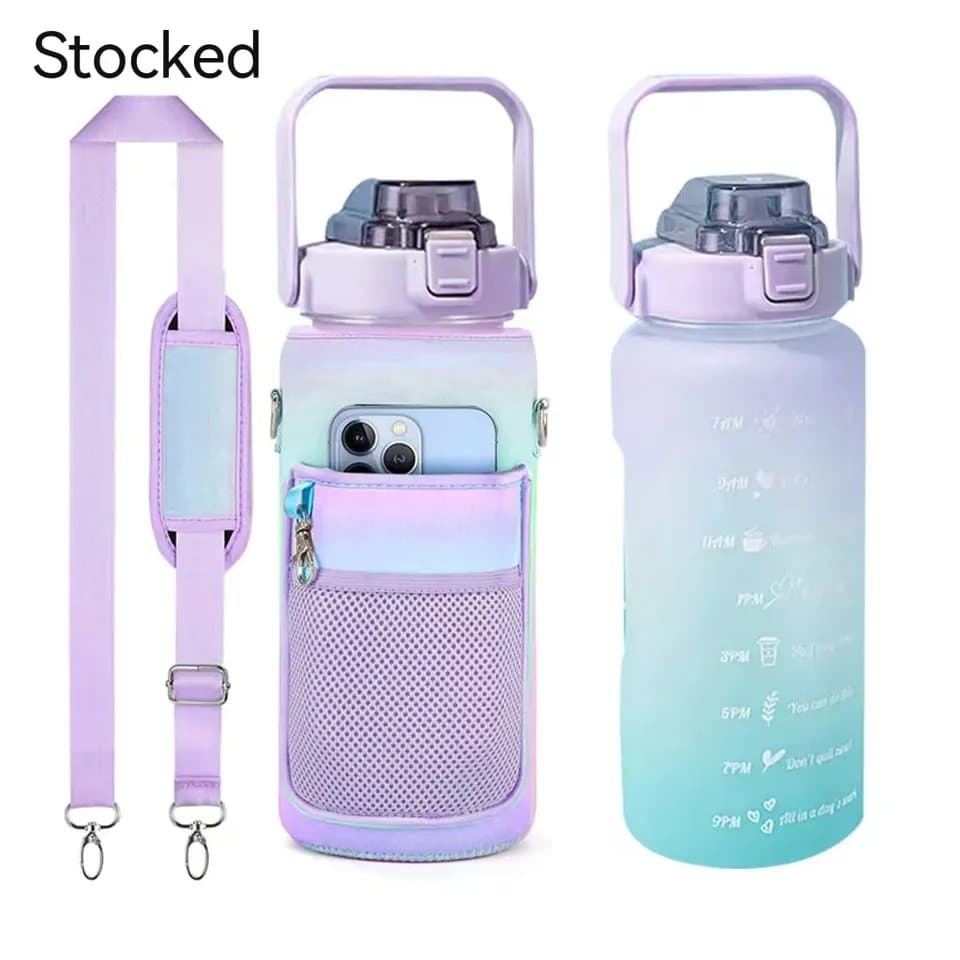 Water Bottle Rubber Vacuum Bling Stainless Steel With Sleeve And Strap Phone Holder 1L, to 1.5L. to 2L