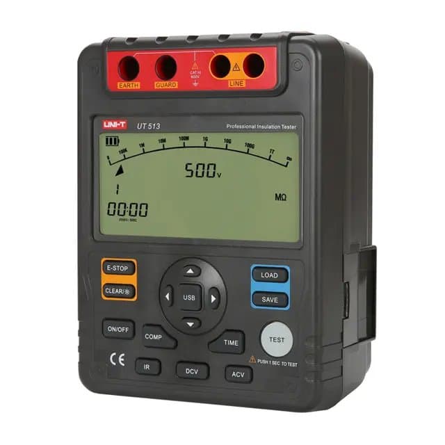 UNI-T UT513 Digital Insulation Resistance Tester est Meter Megger tester 1M-1000G OHM 5000V USB Interface